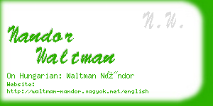 nandor waltman business card